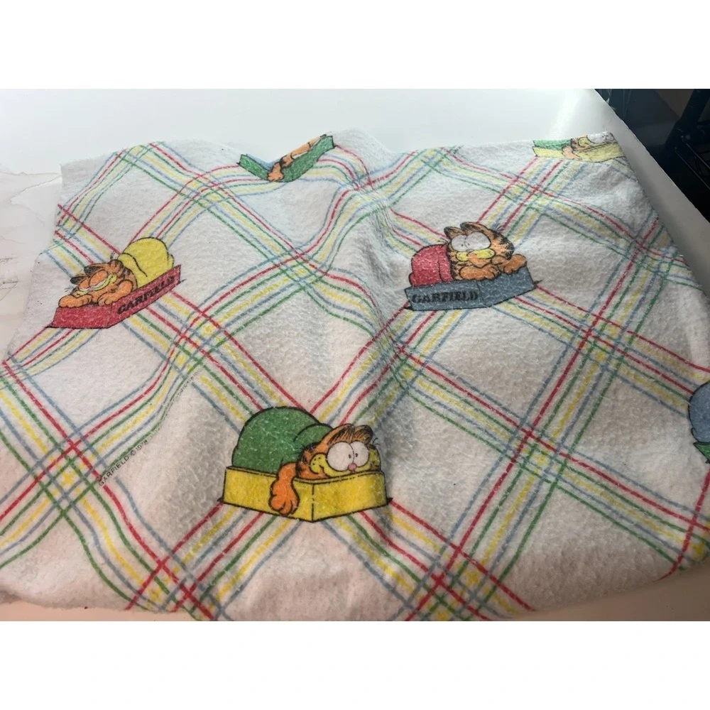 VTG‎ Garfield Blanket Multicolor Twin Size 1978 See pics